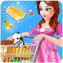 icon Pregnant Mom Food Shopping for Motorola Moto G6 Plus